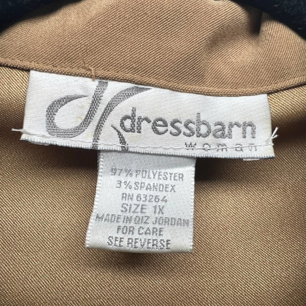 Dress Barn Faux Suede Women's Brown Button Front Shacket Size 1X - Picture 2 of 7